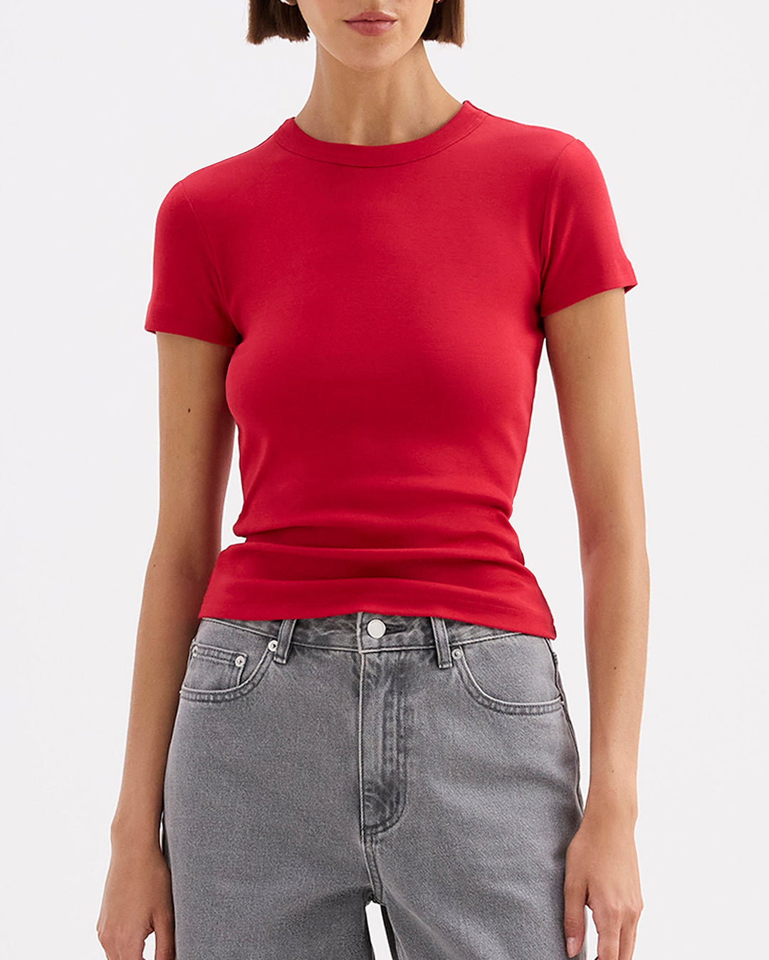 Organic Baby Tee - Cherry - Nude Lucy