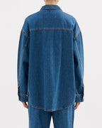 Organic Denim Overshirt - Royal Blue - Nude Lucy