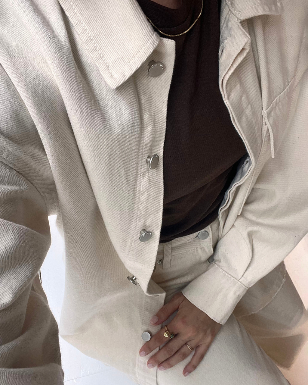 Organic Denim Shirt Jacket - Coconut - Zulu and Zephyr