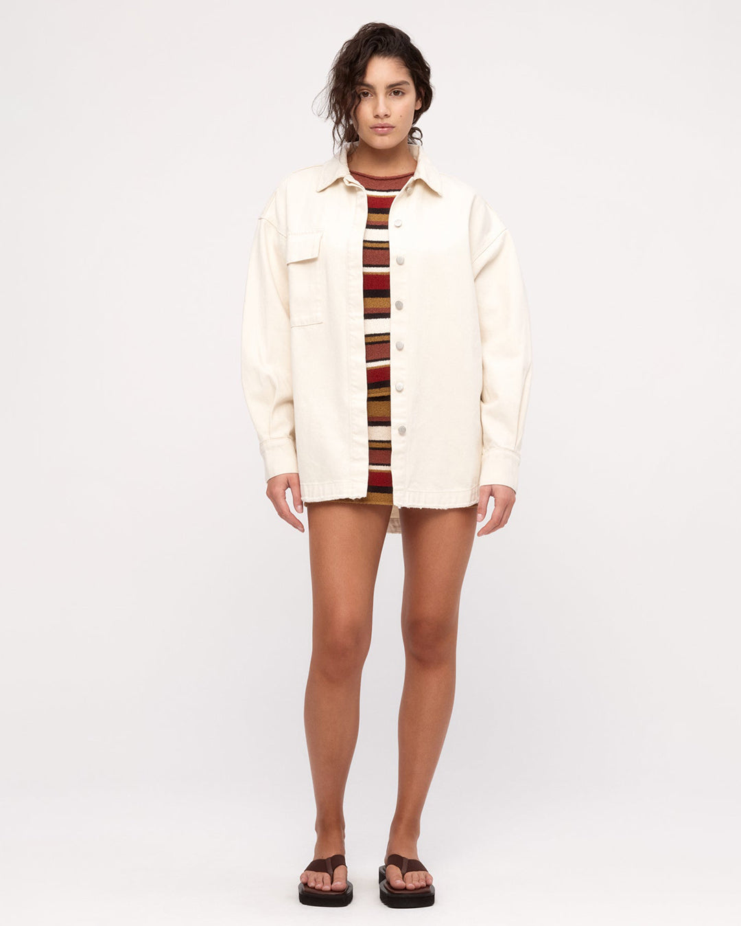 Organic Denim Shirt Jacket - Coconut - Zulu and Zephyr