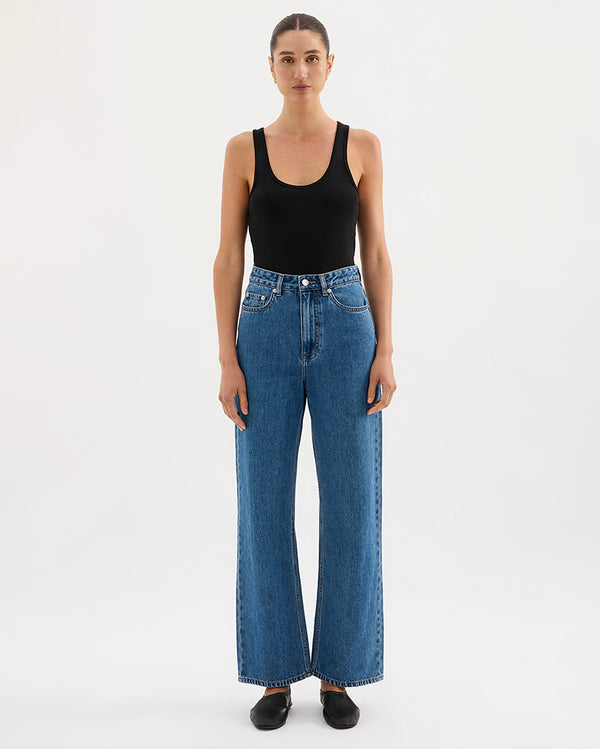 Organic Relaxed Leg Jean - Royal Blue - Nude Lucy
