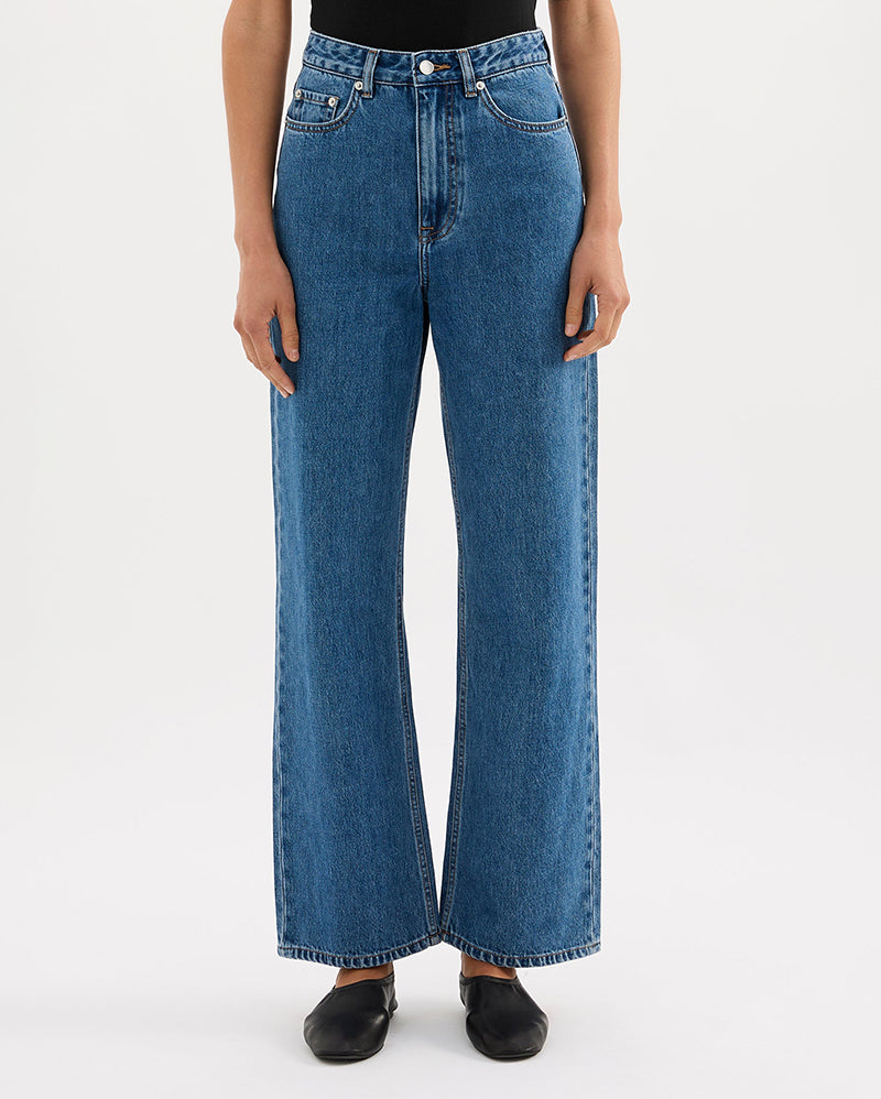 Organic Relaxed Leg Jean - Royal Blue - Nude Lucy