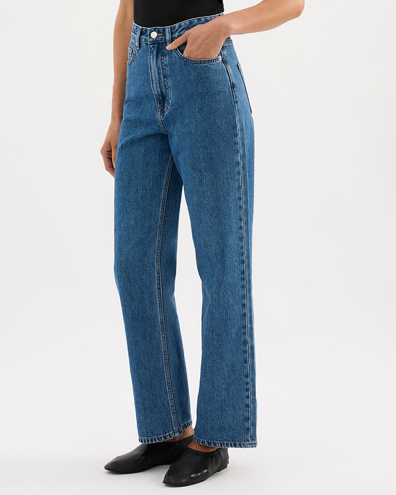 Organic Relaxed Leg Jean - Royal Blue - Nude Lucy