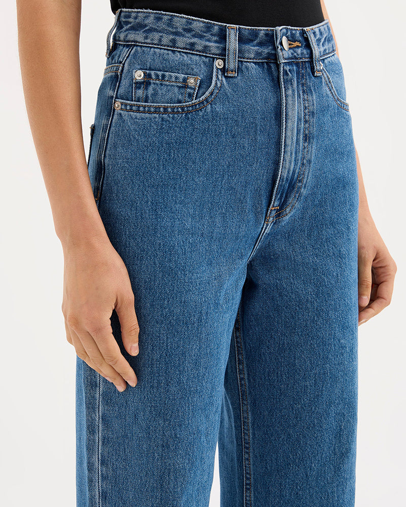 Organic Relaxed Leg Jean - Royal Blue - Nude Lucy
