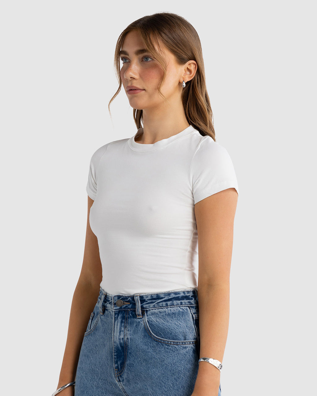 Evie Fitted Tee - White - ORTC