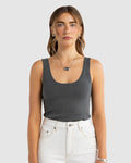 Kingston Knit Tank - Charcoal Marle - ORTC