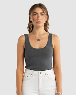 Kingston Knit Tank - Charcoal Marle - ORTC