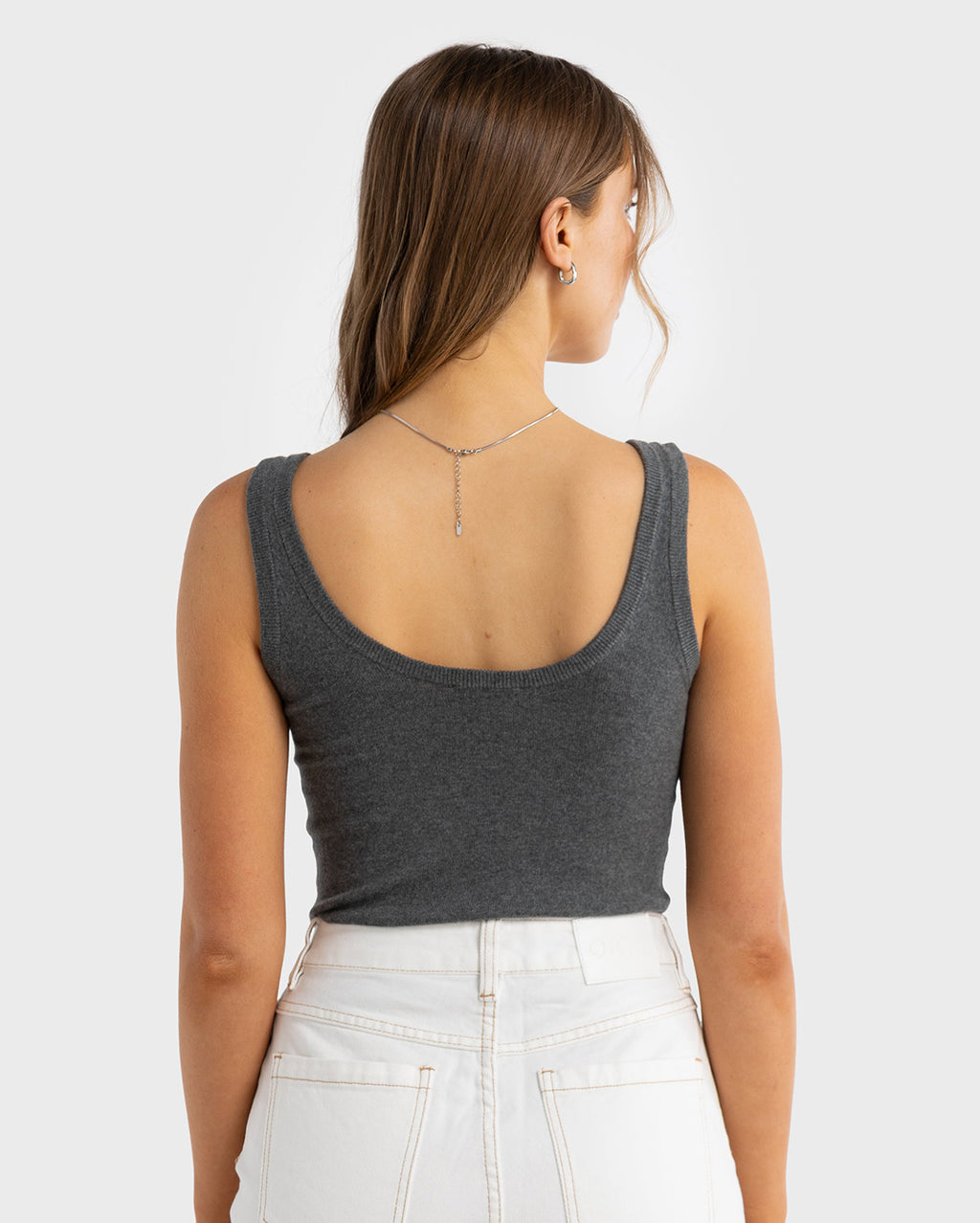 Kingston Knit Tank - Charcoal Marle - ORTC