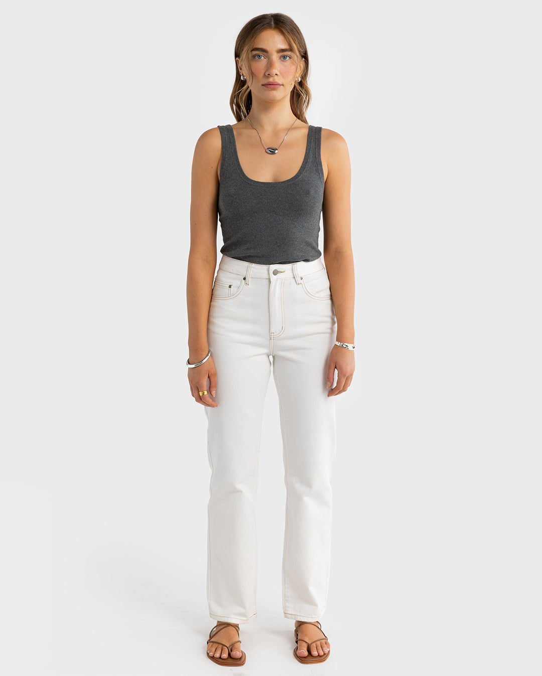 Kingston Knit Tank - Charcoal Marle - ORTC