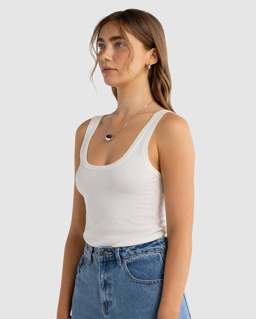 Kingston Knit Tank - White - ORTC