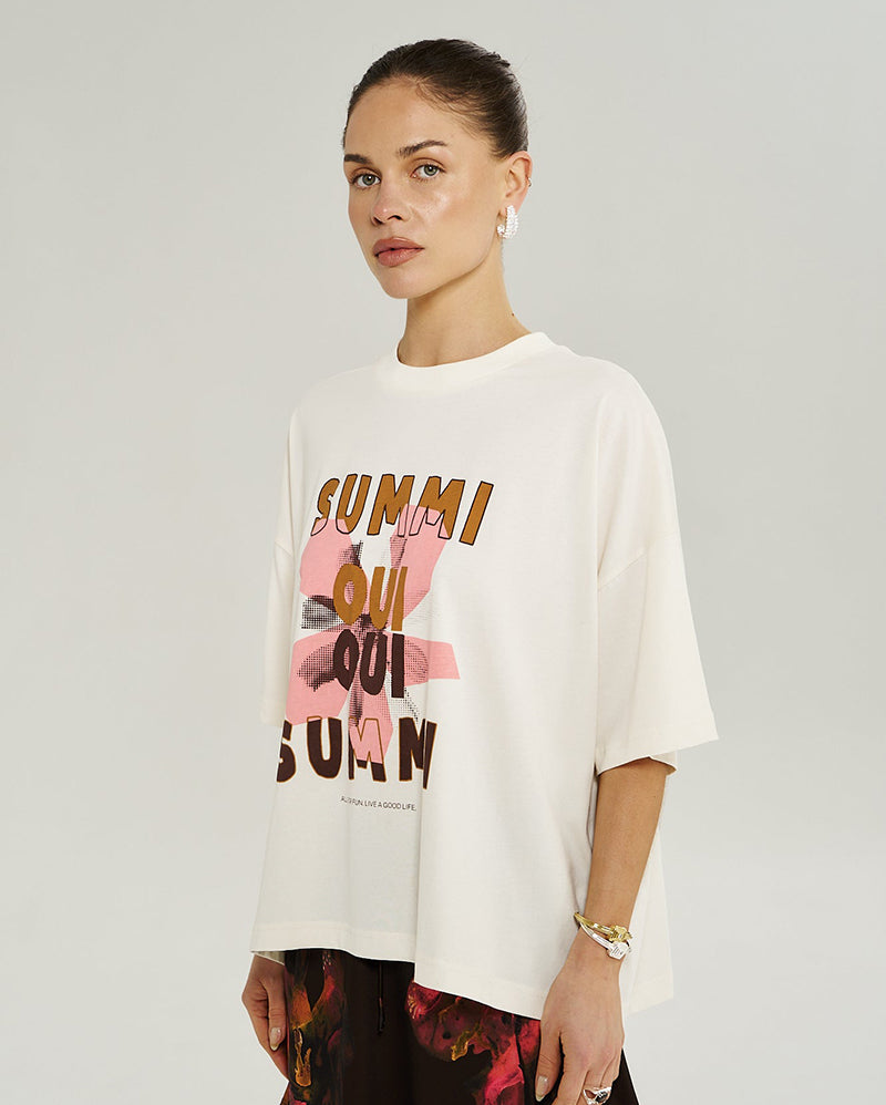 Oui Oui Tee - Vintage White - Summi Summi