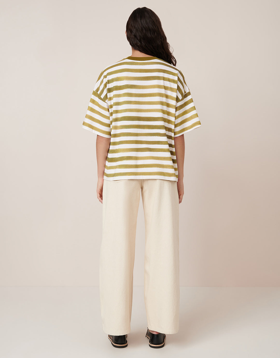 Oversized Boxy T-Shirt - Brushstroke Stripe