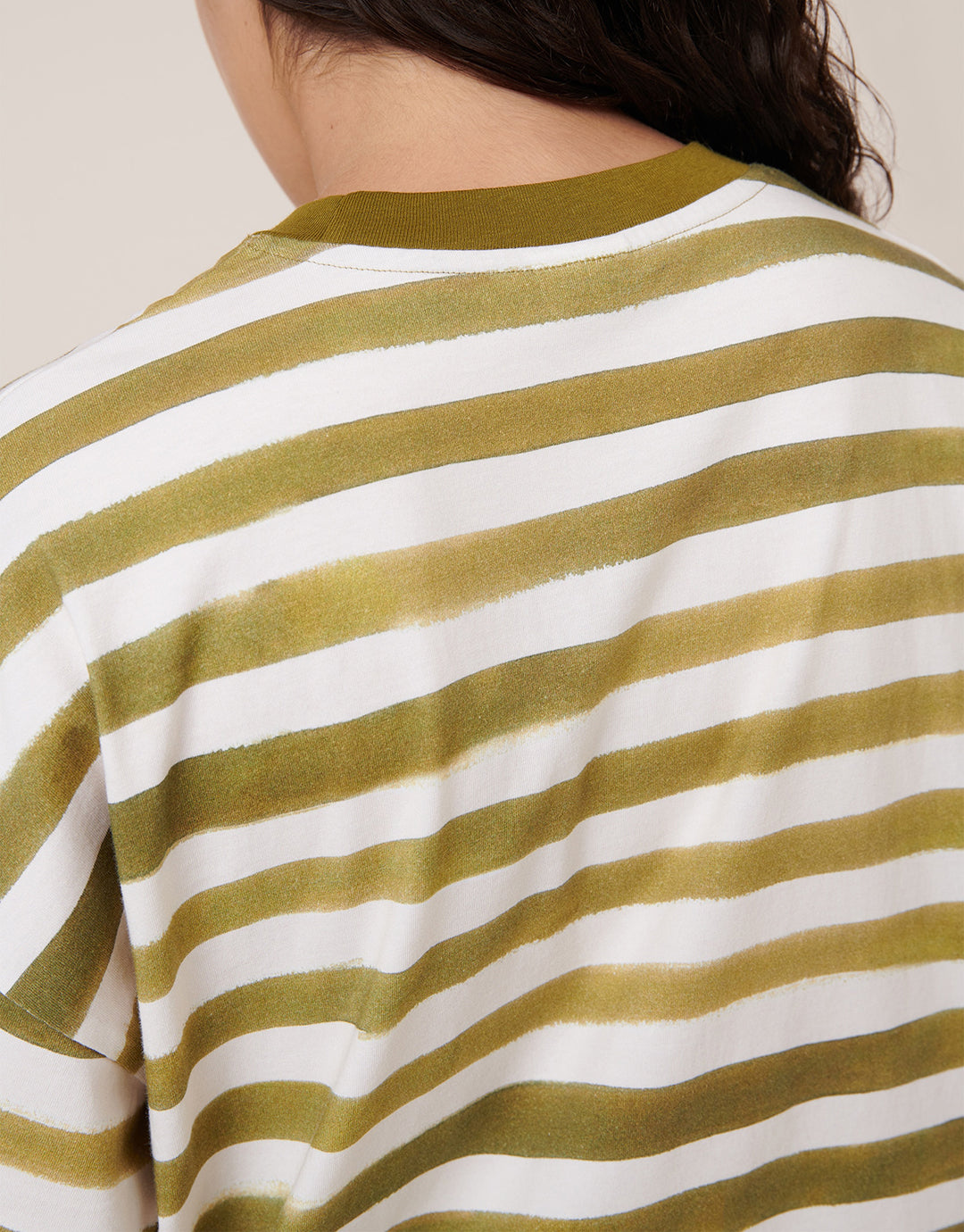 Oversized Boxy T-Shirt - Brushstroke Stripe