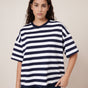 Navy White Stripe
