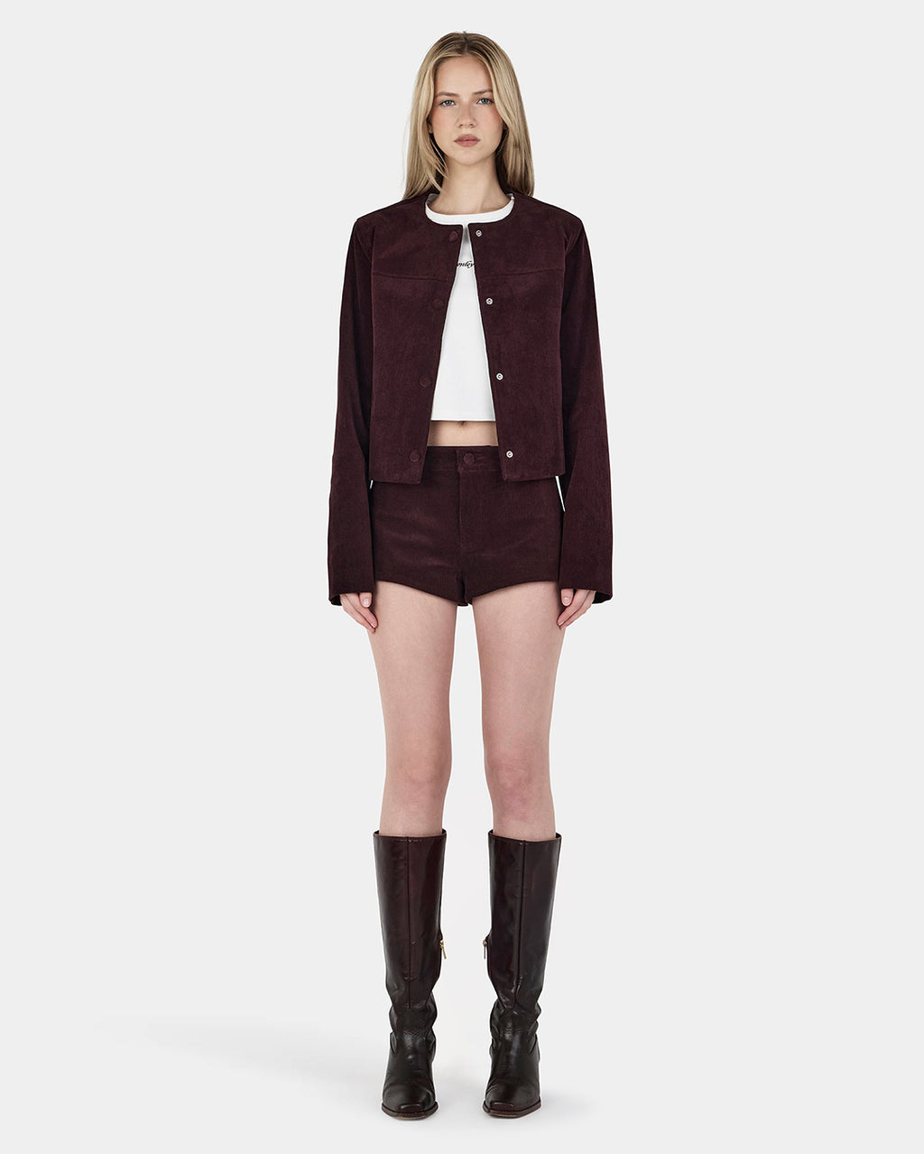 Cadence Cord Jacket - Cherry Choc - Ownley