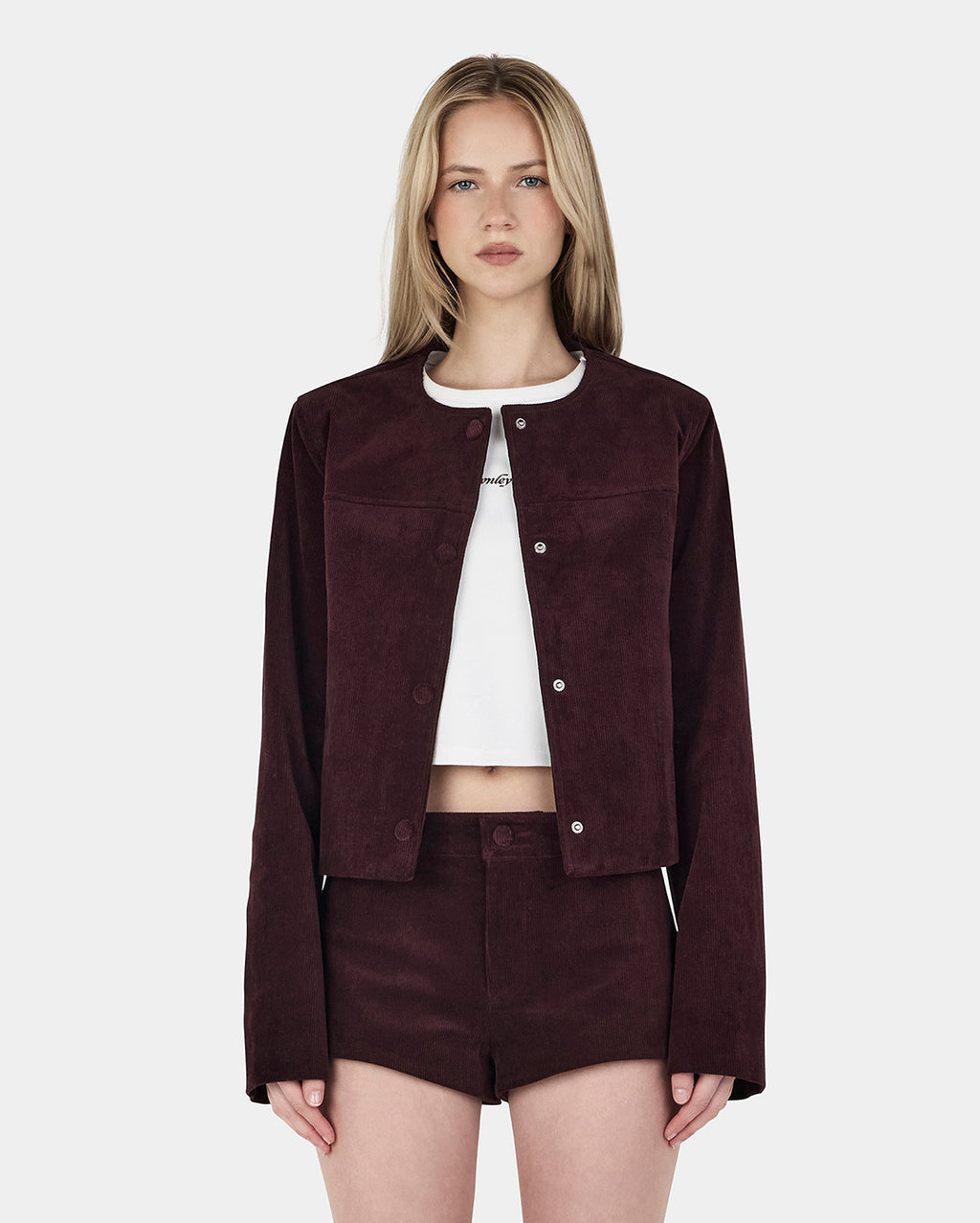Cadence Cord Jacket - Cherry Choc - Ownley