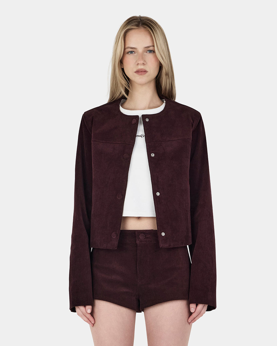 Cadence Cord Jacket - Cherry Choc - Ownley