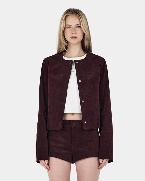 Cadence Cord Jacket - Cherry Choc - Ownley