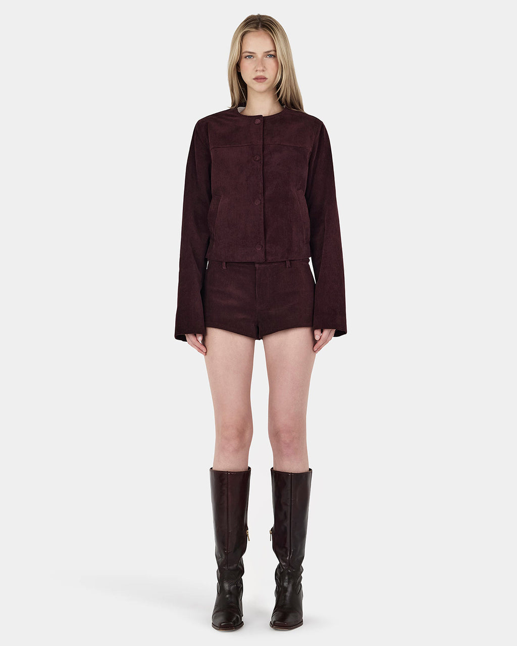 Cadence Cord Jacket - Cherry Choc - Ownley