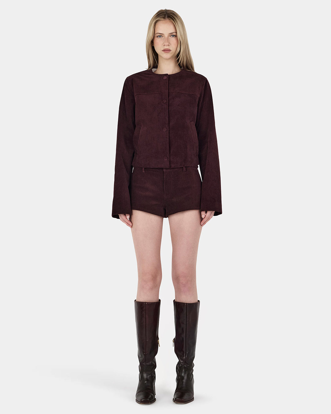 Cadence Cord Jacket - Cherry Choc - Ownley