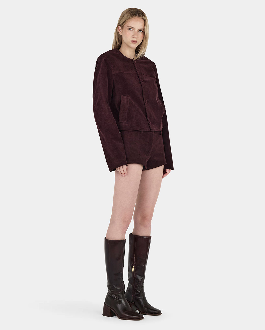 Cadence Cord Jacket - Cherry Choc - Ownley