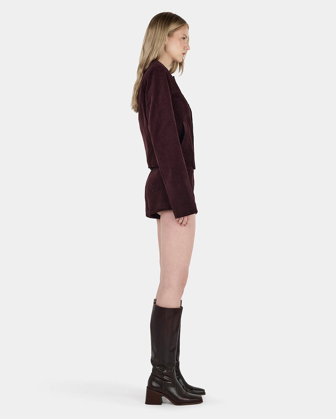 Cadence Cord Jacket - Cherry Choc - Ownley
