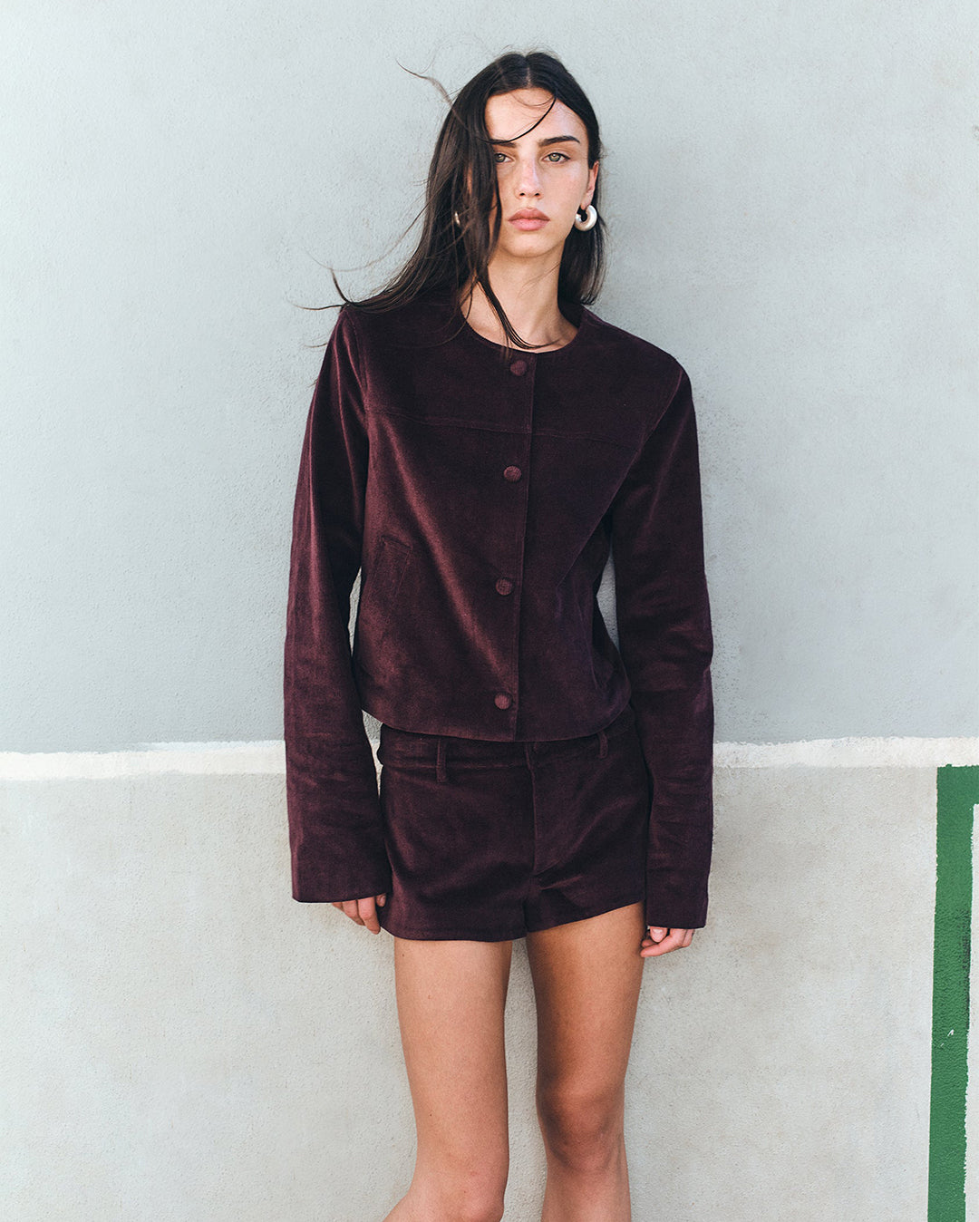 Cadence Cord Jacket - Cherry Choc - Ownley