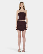 Ivy Wrap Skirt - Cherry Choc Stripe - Ownley