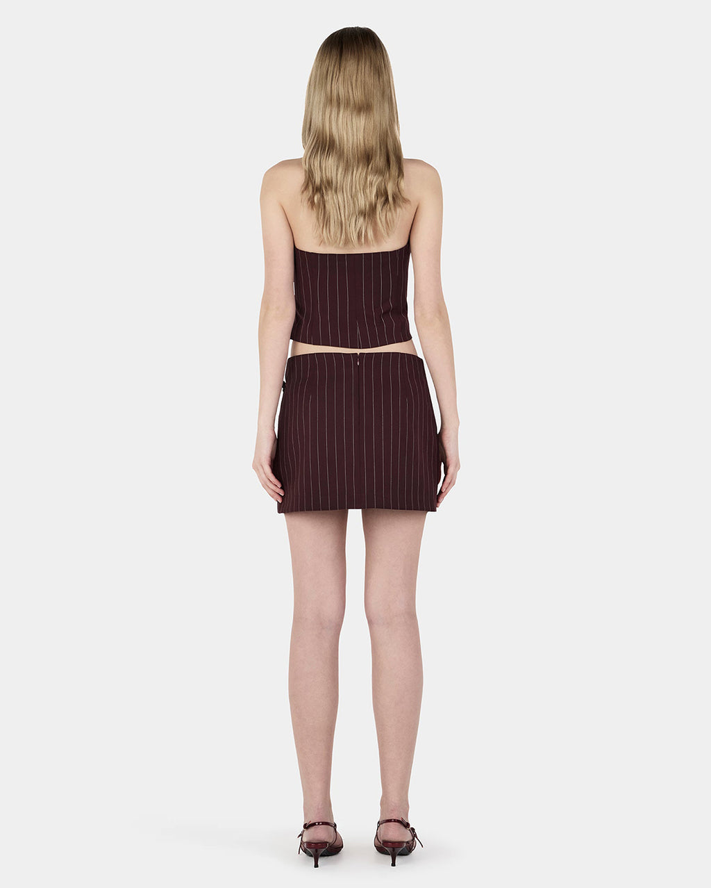 Ivy Wrap Skirt - Cherry Choc Stripe - Ownley