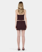 Ivy Wrap Skirt - Cherry Choc Stripe - Ownley