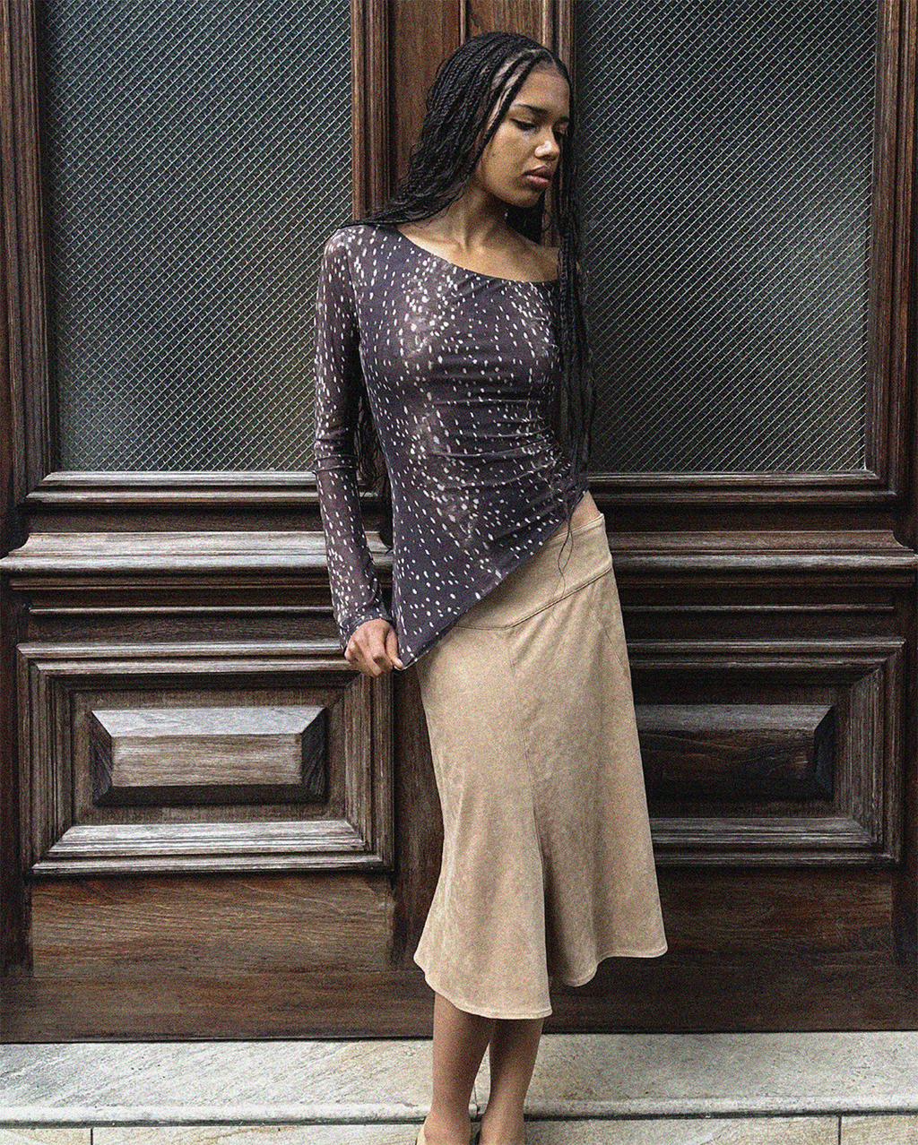 Paige Long Sleeve Top - Bambi