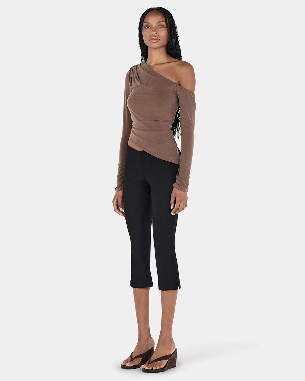 Pearla Long Sleeve Top - Chocolate - Ownley