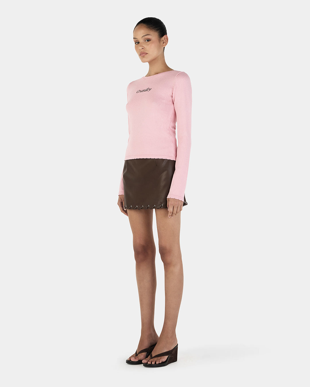 Sabine Mini Skirt - Chocolate - Ownley