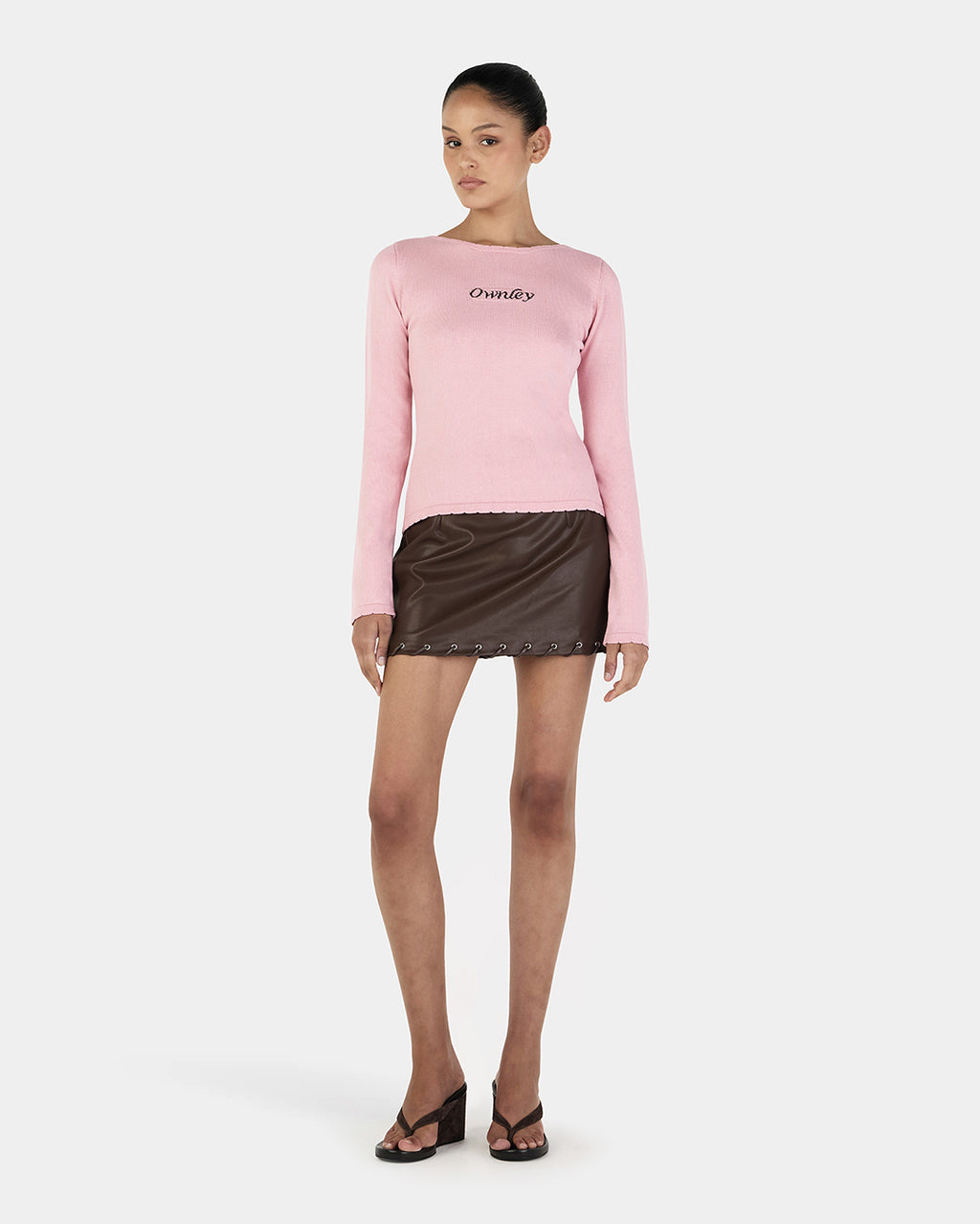Sabine Mini Skirt - Chocolate - Ownley