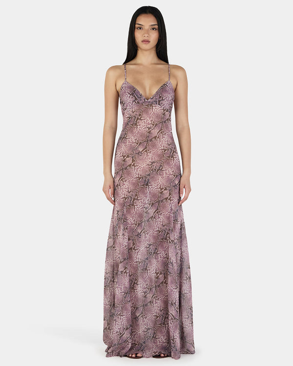 Tiffany Maxi Dress - Mauve Snake - Ownley