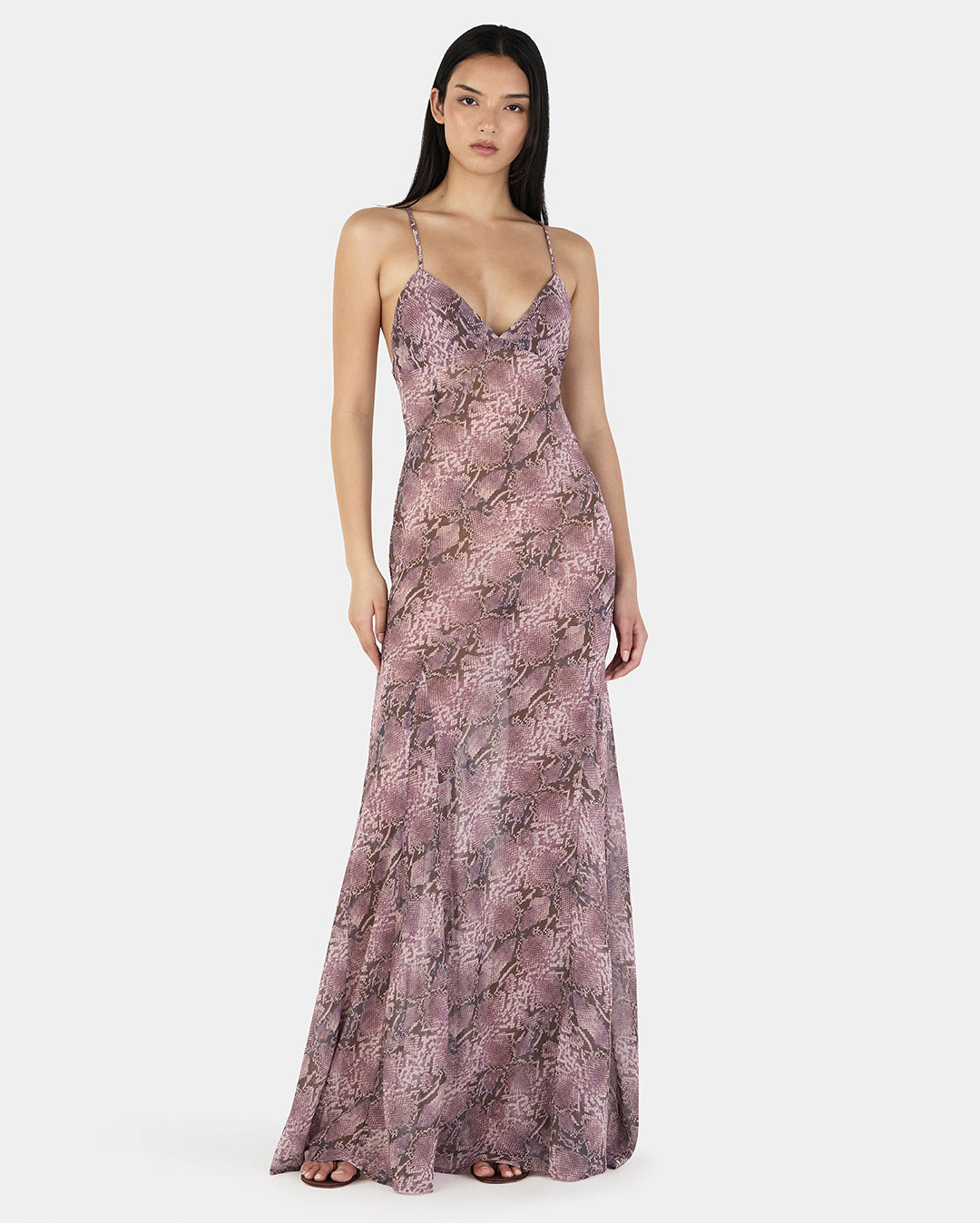 Tiffany Maxi Dress - Mauve Snake - Ownley