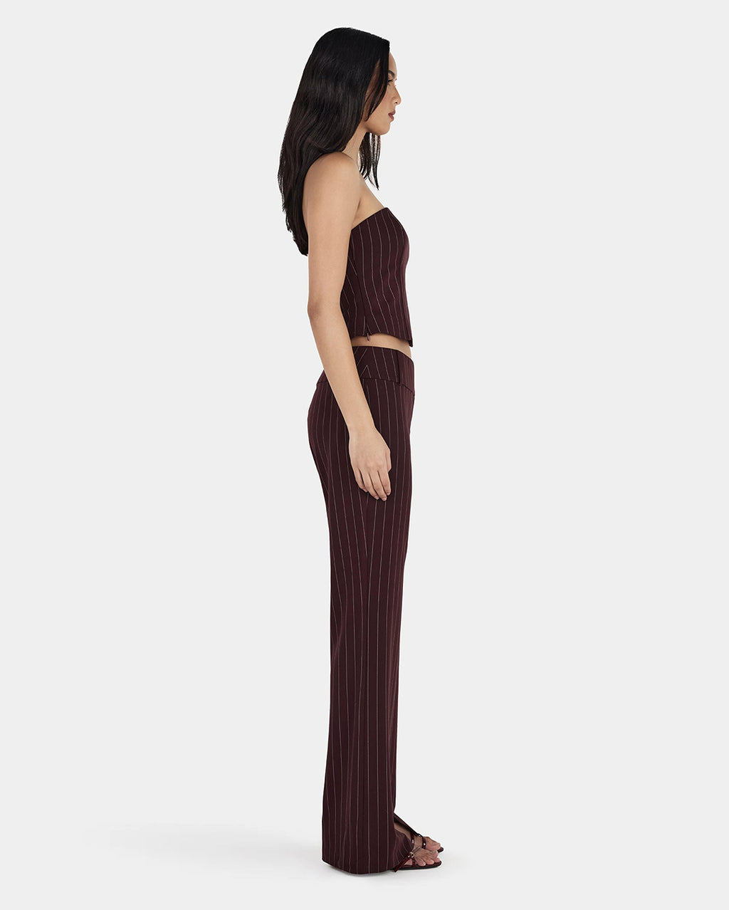 Yolanda Suit Pant - Cherry Choc Stripe - Ownley