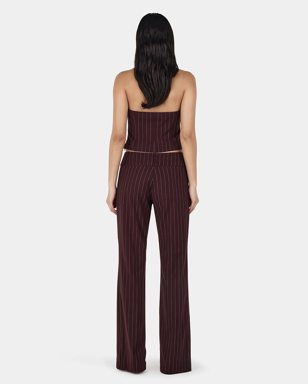 Yolanda Suit Pant - Cherry Choc Stripe - Ownley