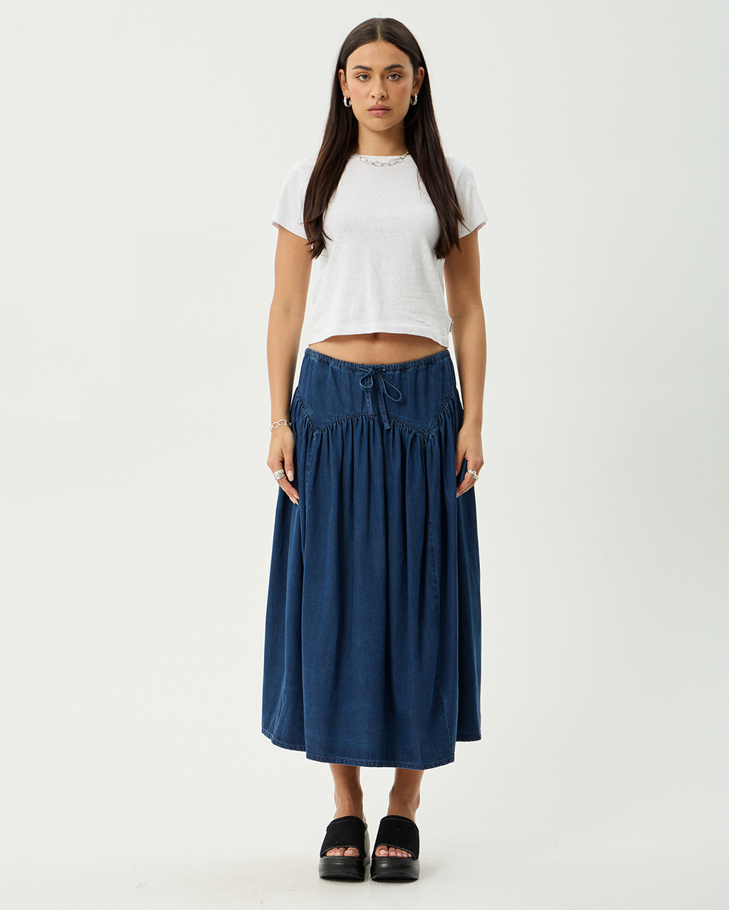 Palmer - Midi Skirt - Ink - Afends