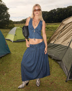 Palmer - Midi Skirt - Ink - Afends
