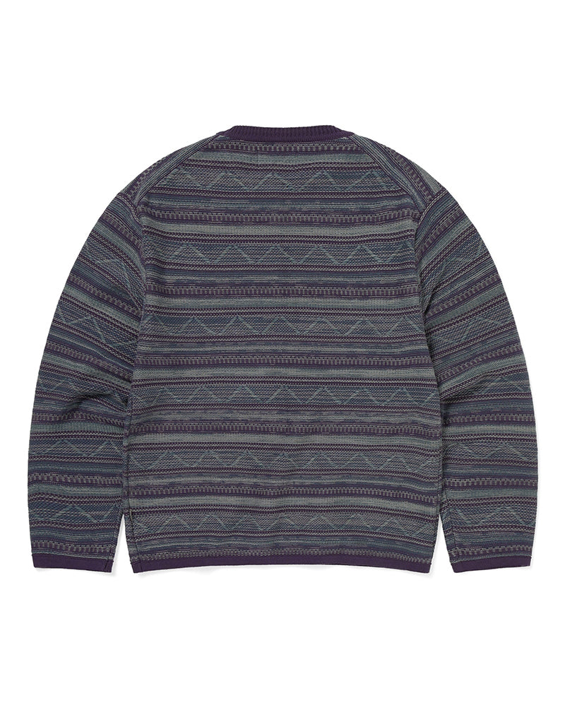 Pattern Knit Crew - Dark Purple - thisisneverthat