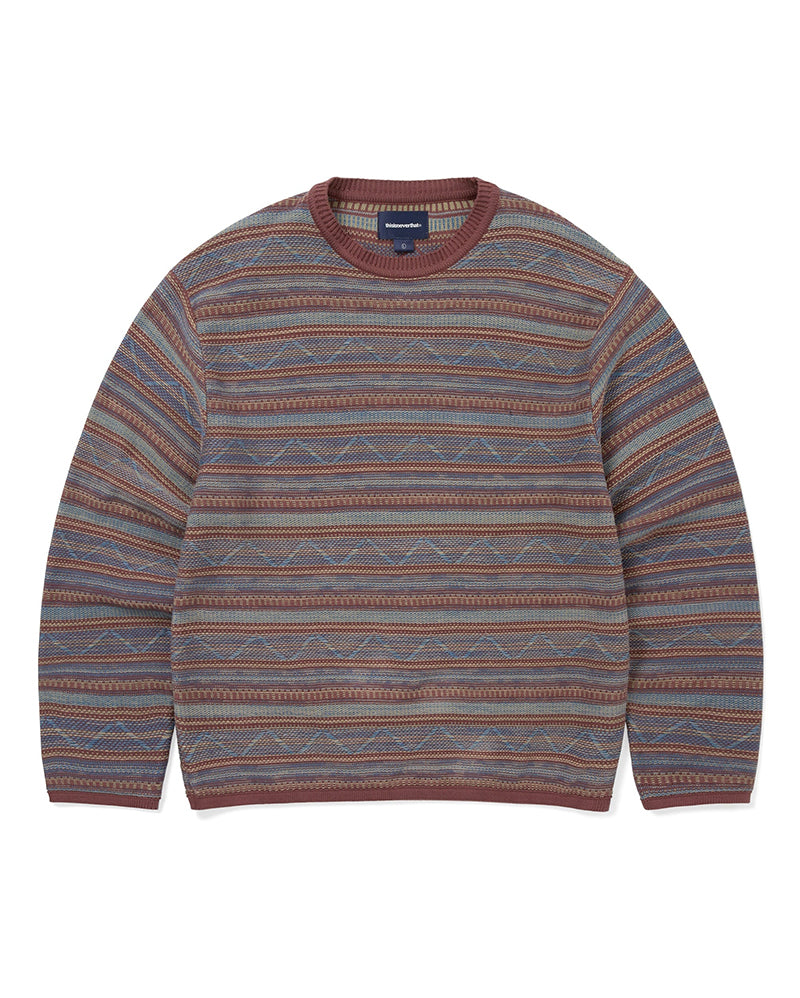 Pattern Knit Crew - Magenta - thisisneverthat