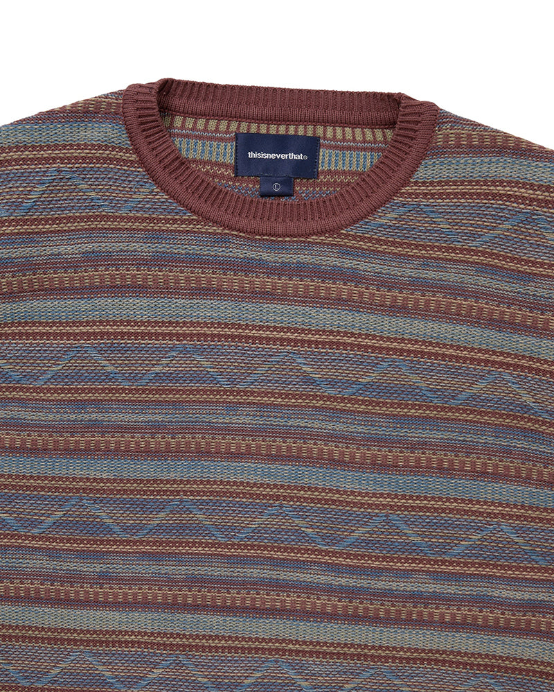 Pattern Knit Crew - Magenta - thisisneverthat