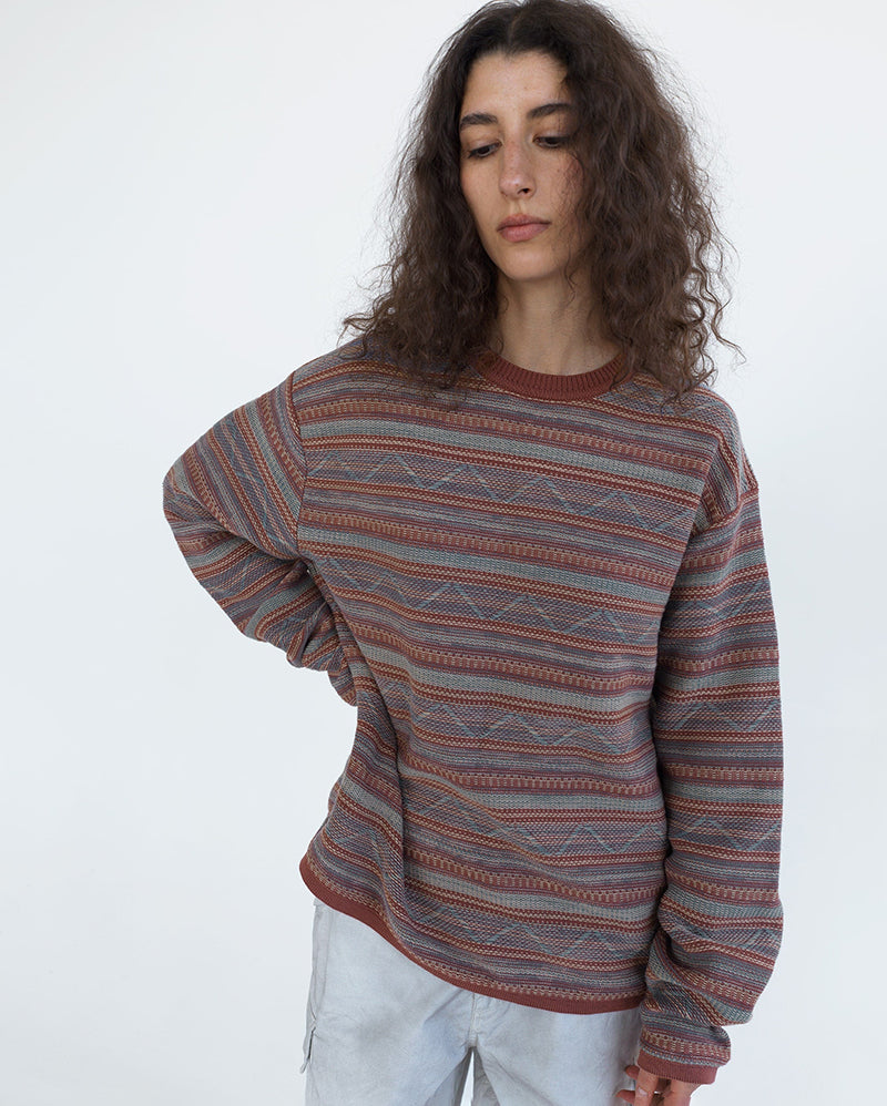 Pattern Knit Crew - Magenta - thisisneverthat