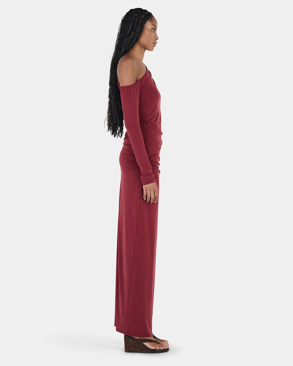 Pearla Long Sleeve Top - Burgundy - Ownley