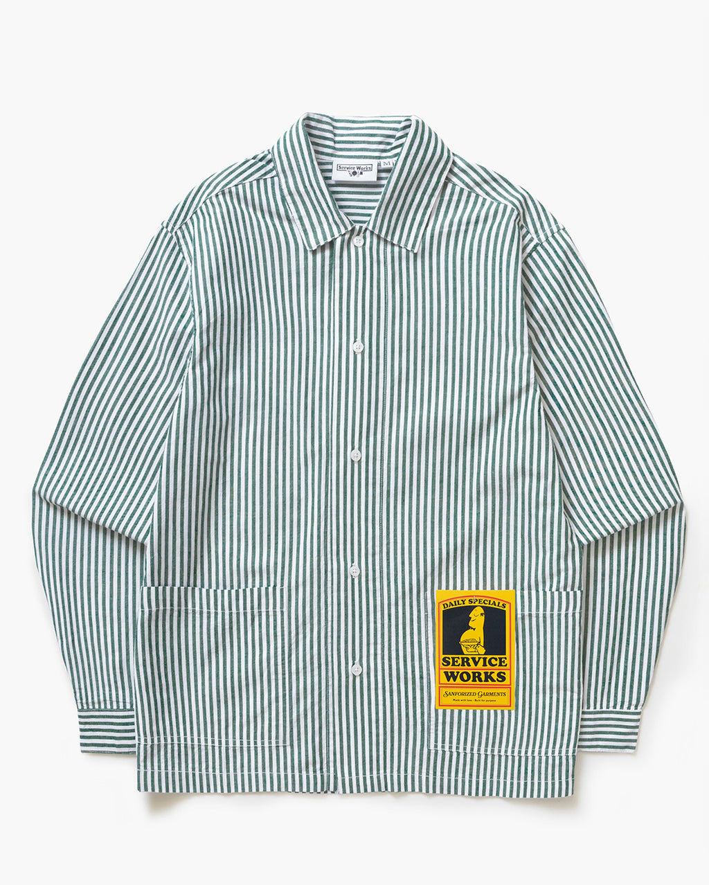 Poplin Stripe Waiter Shirt - Forest - Service Works