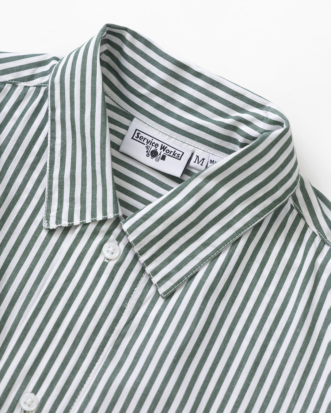 Poplin Stripe Waiter Shirt - Forest - Service Works