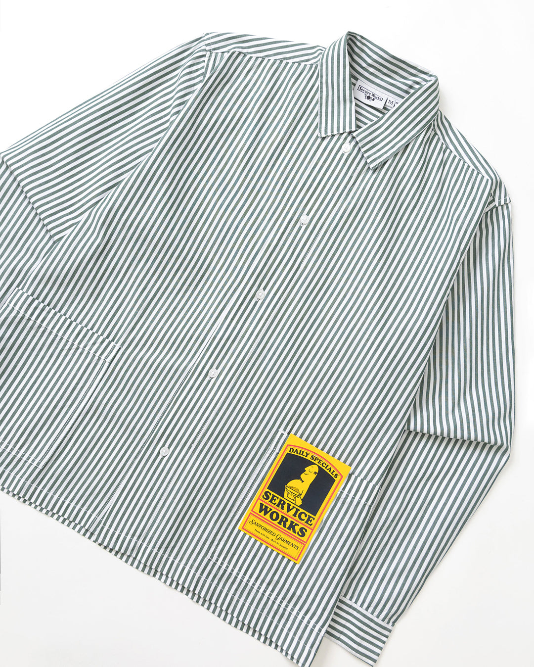 Poplin Stripe Waiter Shirt - Forest - Service Works