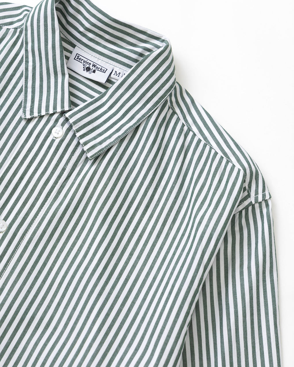 Poplin Stripe Waiter Shirt - Forest - Service Works