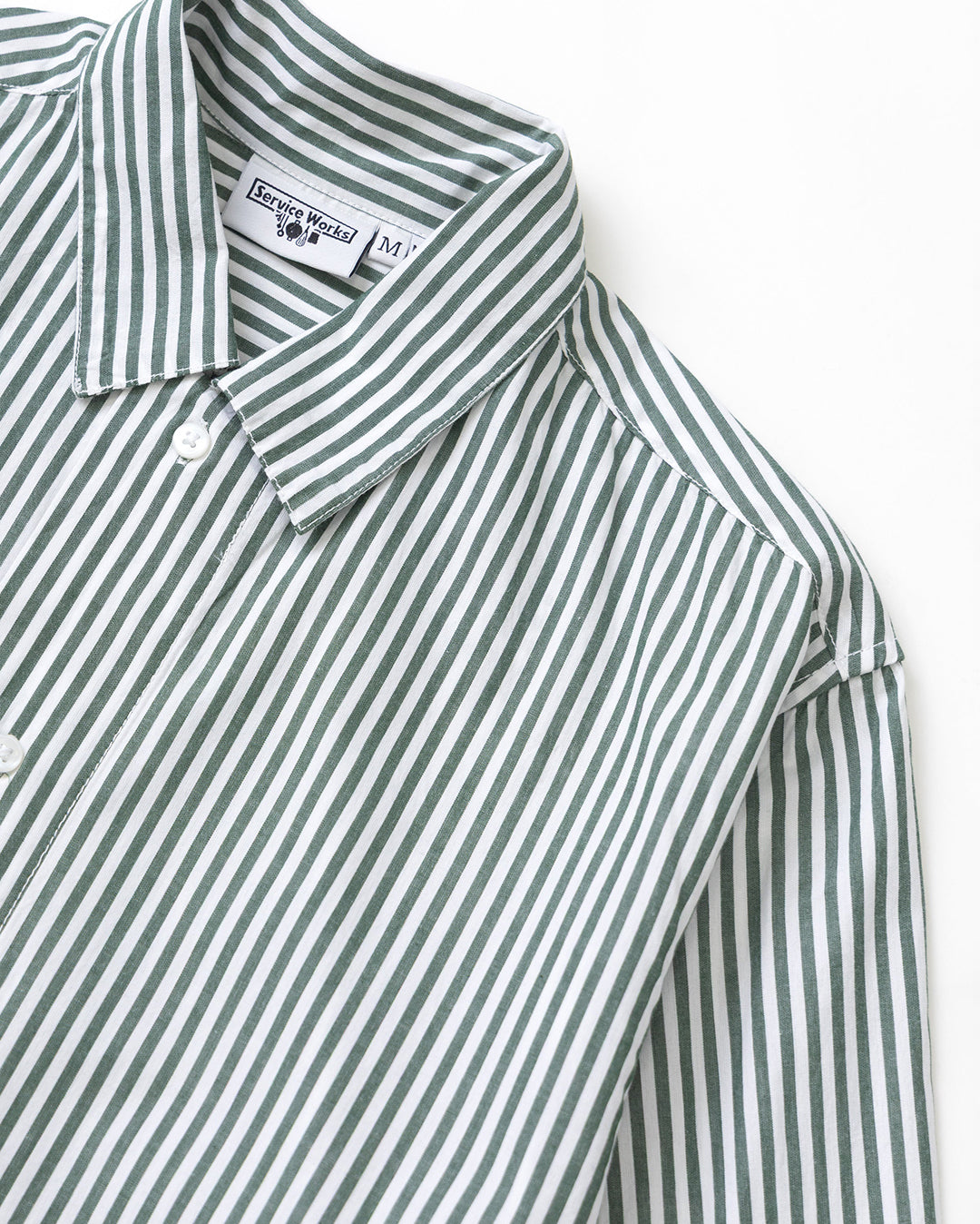 Poplin Stripe Waiter Shirt - Forest - Service Works